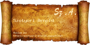 Szotyori Arnold névjegykártya