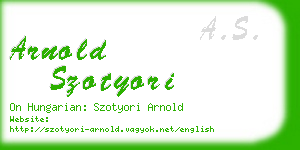 arnold szotyori business card